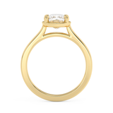 Elongated Cushion Solitaire Cathedral Lab Grown Diamond Engagement Ring