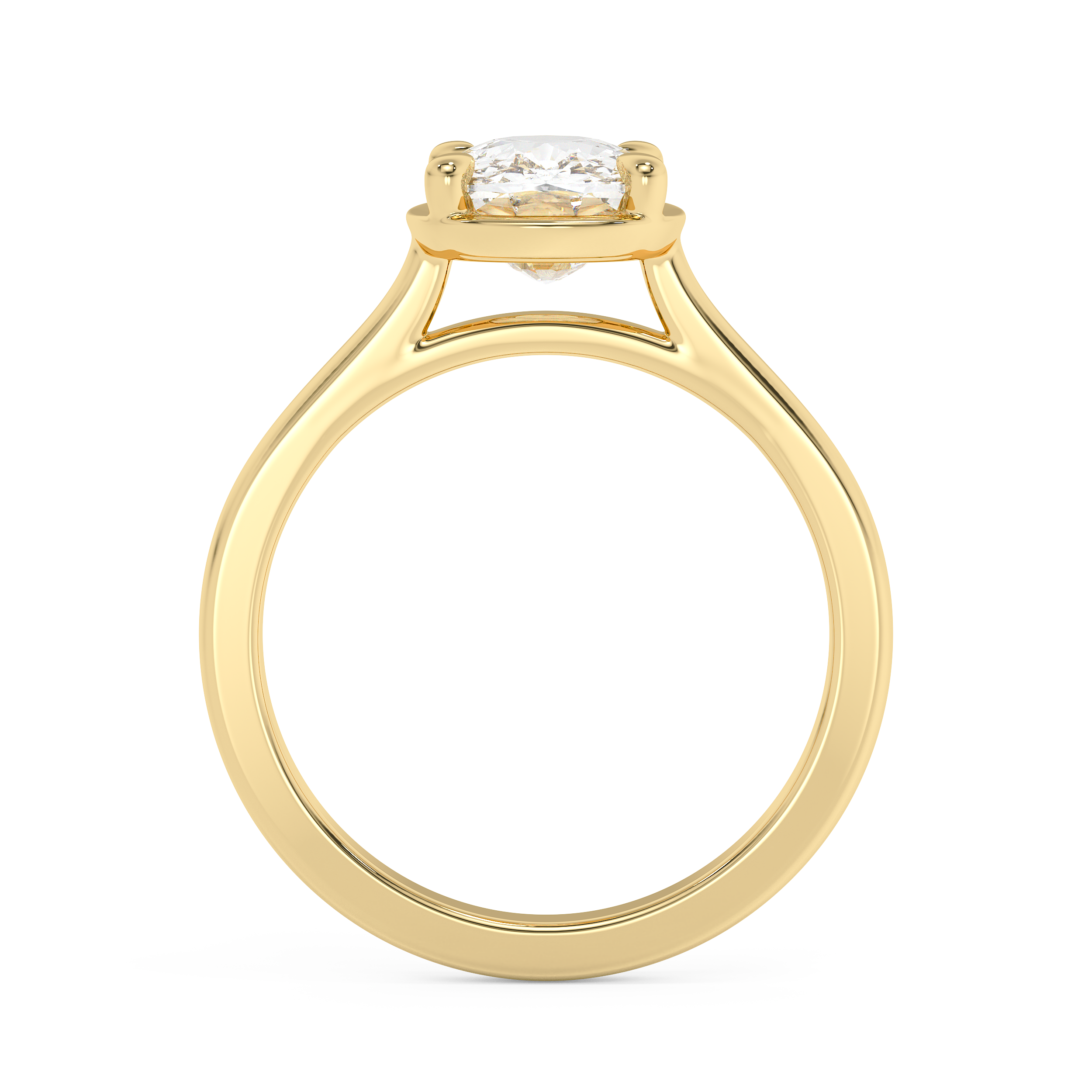 Elongated Cushion Solitaire Cathedral Lab Grown Diamond Engagement Ring