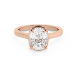 Elongated Cushion Solitaire Cathedral Lab Grown Diamond Engagement Ring