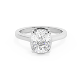 Elongated Cushion Solitaire Cathedral Lab Grown Diamond Engagement Ring