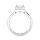 Elongated Cushion Solitaire Cathedral Lab Grown Diamond Engagement Ring