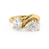 2.75 TCW Oval & Pear Toi Et Moi Lab Grown Diamond Engagement Ring