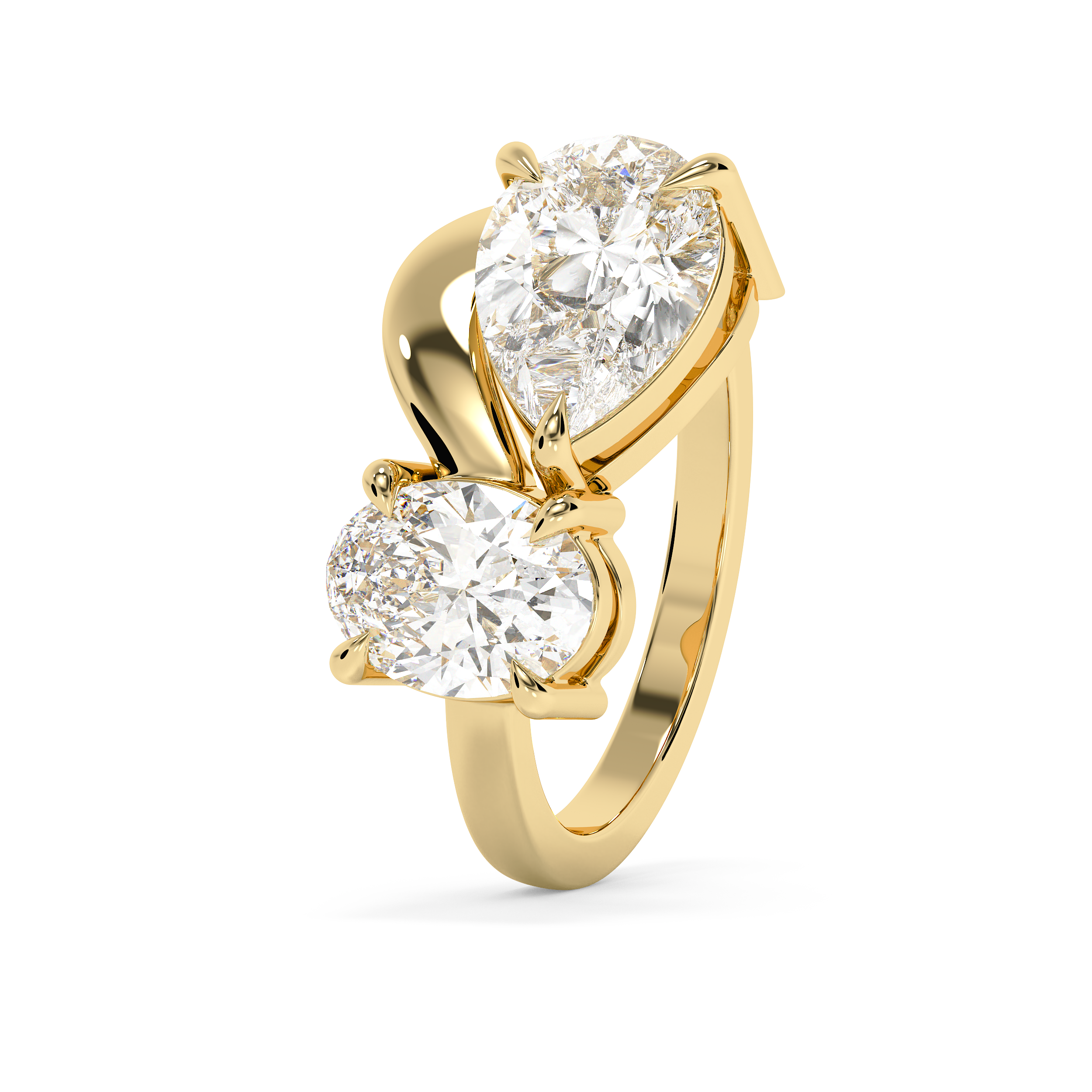 2.75 TCW Oval & Pear Toi Et Moi Lab Grown Diamond Engagement Ring