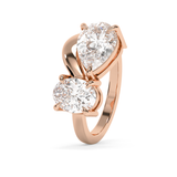 2.75 TCW Oval & Pear Toi Et Moi Lab Grown Diamond Engagement Ring