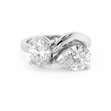 2.75 TCW Oval & Pear Toi Et Moi Lab Grown Diamond Engagement Ring