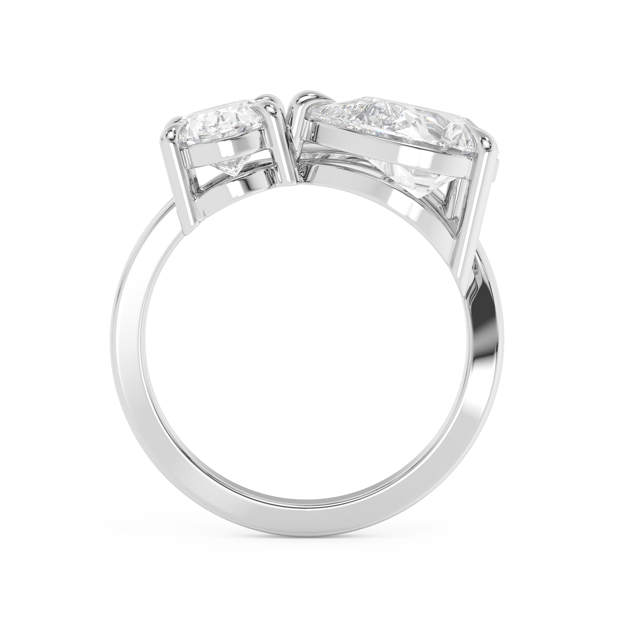 2.75 TCW Oval & Pear Toi Et Moi Lab Grown Diamond Engagement Ring