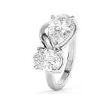 2.75 TCW Oval & Pear Toi Et Moi Lab Grown Diamond Engagement Ring