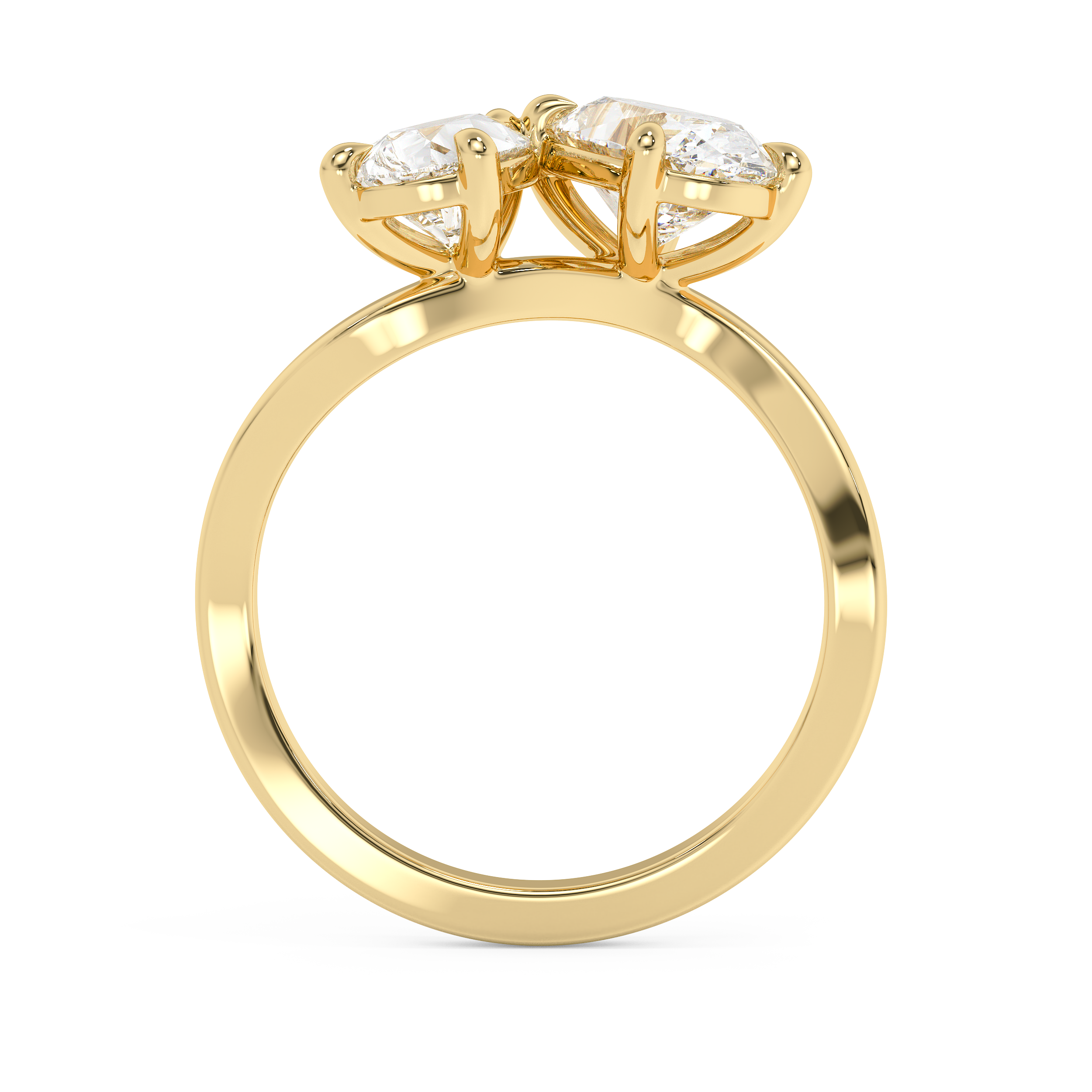 2.25 Oval & Pear Toi Et Moi Lab Grown Diamond Engagement Ring