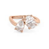 2.25 Oval & Pear Toi Et Moi Lab Grown Diamond Engagement Ring