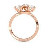 2.25 Oval & Pear Toi Et Moi Lab Grown Diamond Engagement Ring