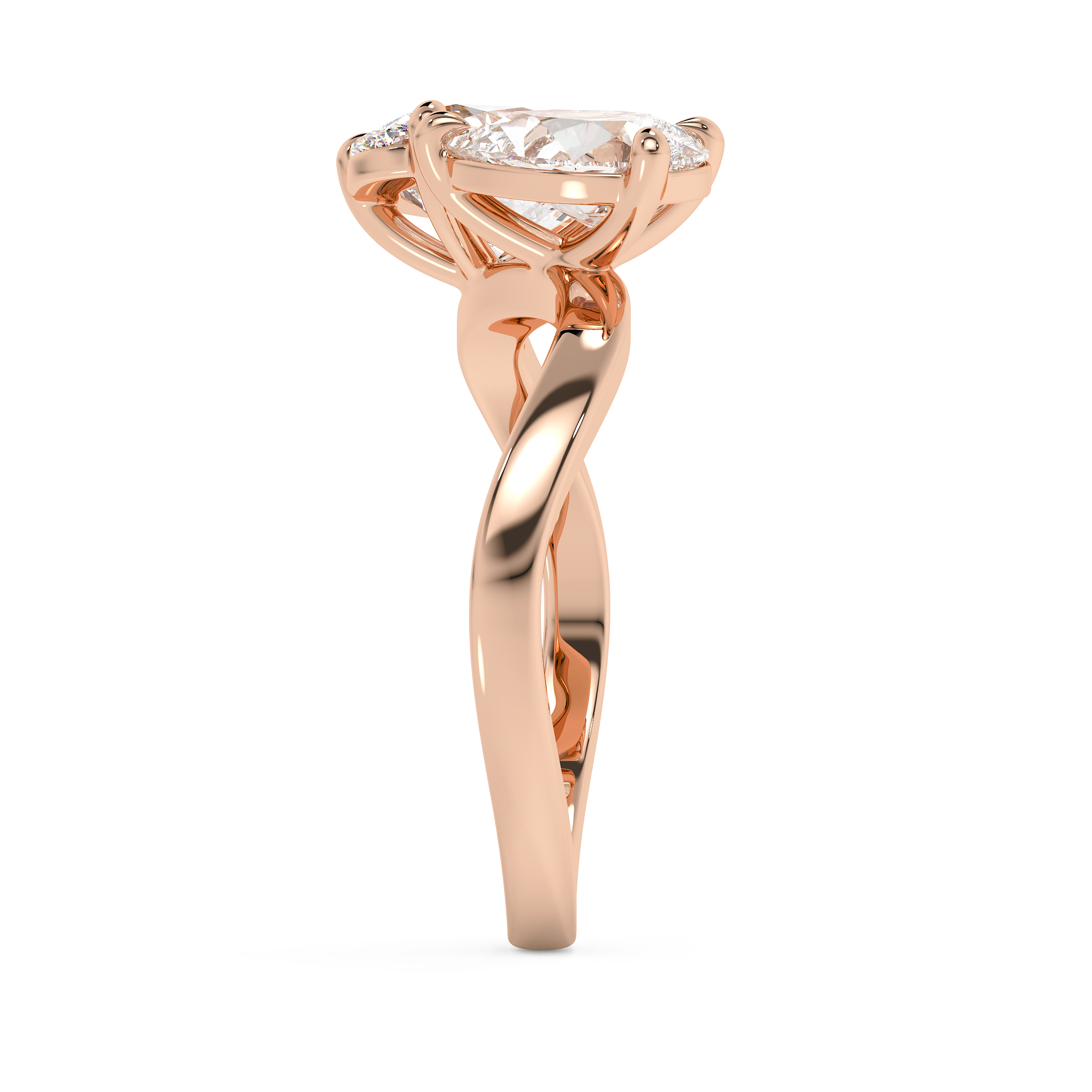 2.25 Oval & Pear Toi Et Moi Lab Grown Diamond Engagement Ring