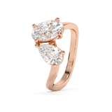 2.25 Oval & Pear Toi Et Moi Lab Grown Diamond Engagement Ring