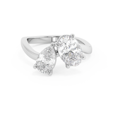 2.25 Oval & Pear Toi Et Moi Lab Grown Diamond Engagement Ring
