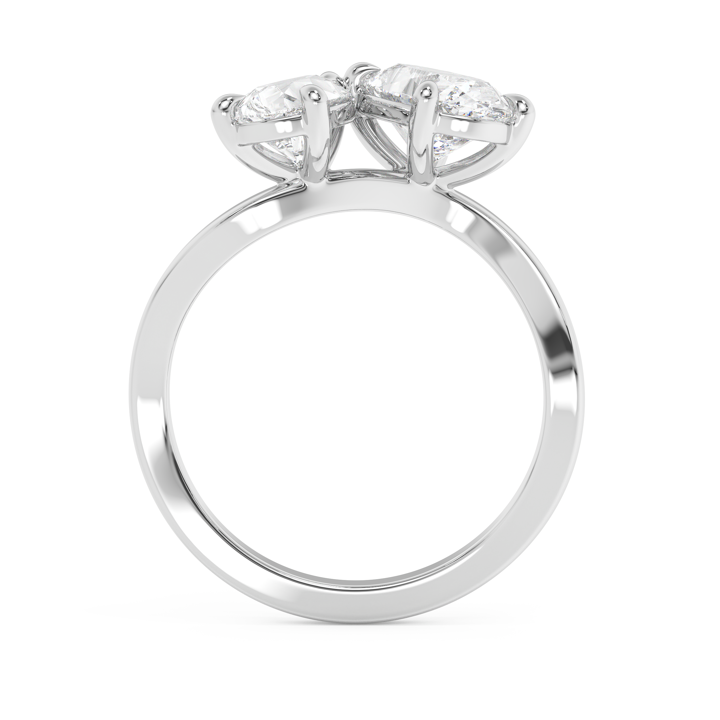 2.25 Oval & Pear Toi Et Moi Lab Grown Diamond Engagement Ring