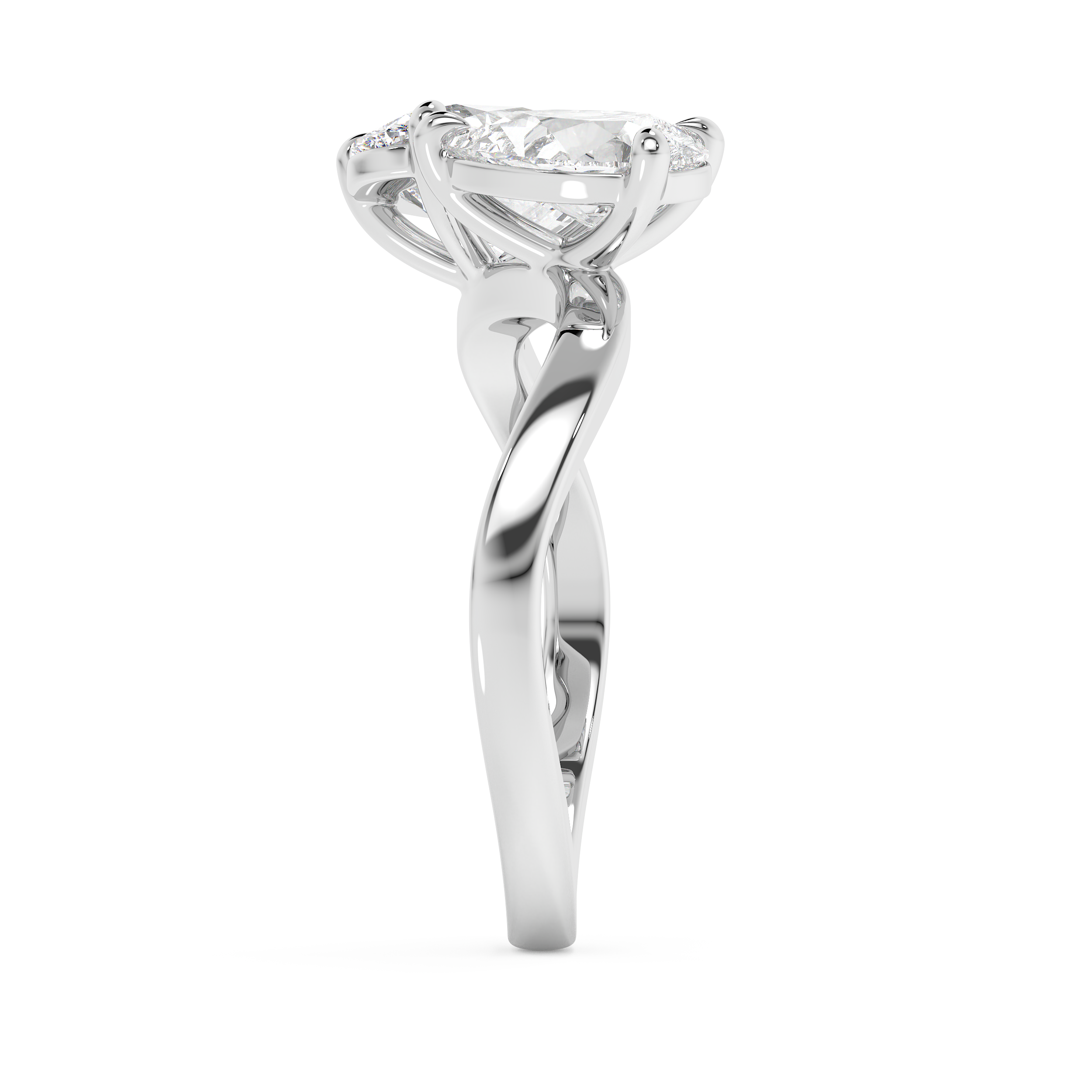 2.25 Oval & Pear Toi Et Moi Lab Grown Diamond Engagement Ring