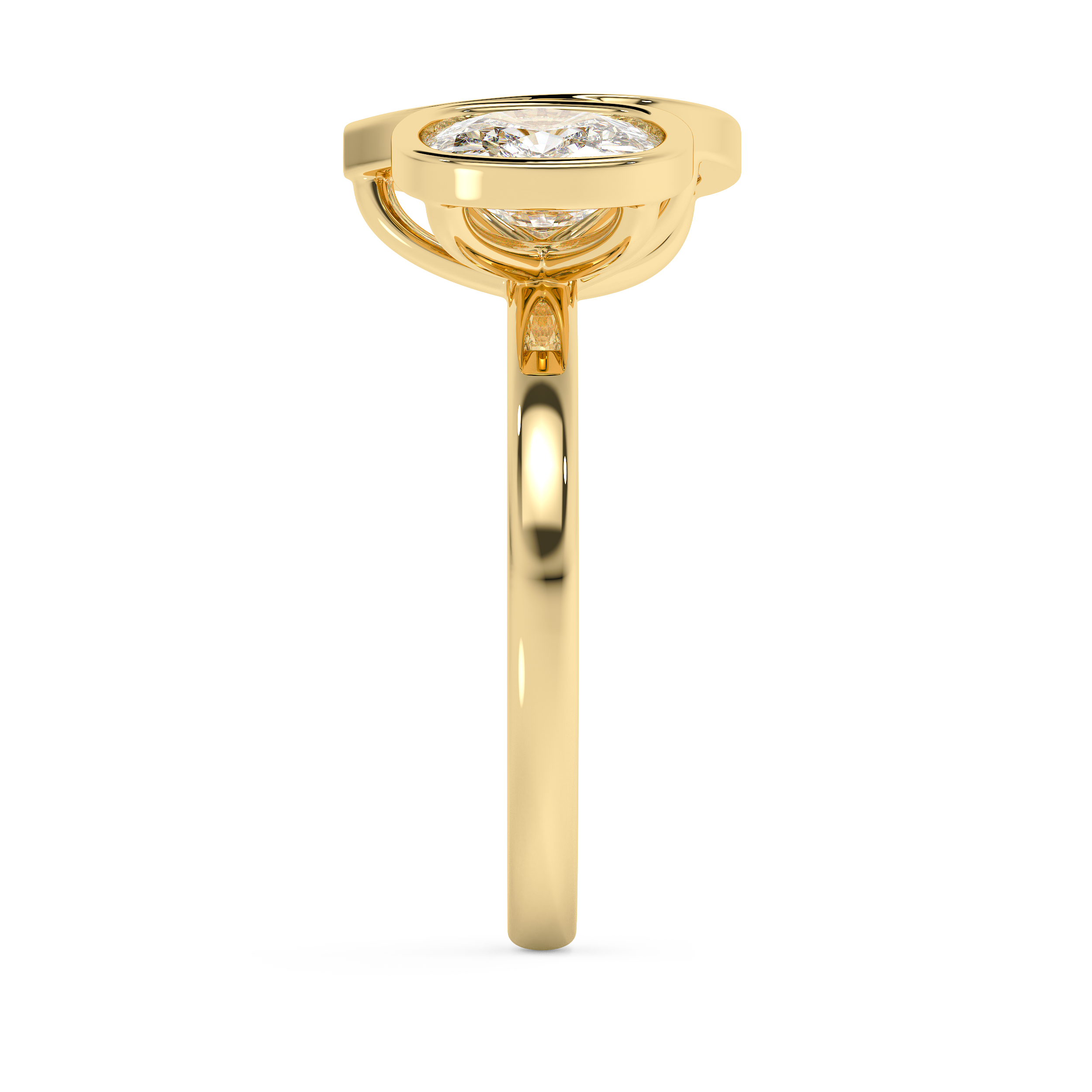 3.5 TCW Cushion & Pear Toi Et Moi Bezel Lab Grown Diamond Engagement Ring