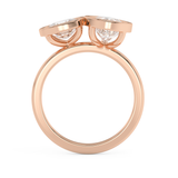 3.5 TCW Cushion & Pear Toi Et Moi Bezel Lab Grown Diamond Engagement Ring