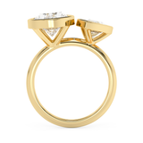 4.25 TCW Oval & Pear Toi Et Moi Bezel Lab Grown Diamond Engagement Ring
