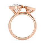 4.25 TCW Oval & Pear Toi Et Moi Bezel Lab Grown Diamond Engagement Ring