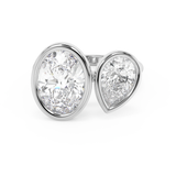 4.25 TCW Oval & Pear Toi Et Moi Bezel Lab Grown Diamond Engagement Ring