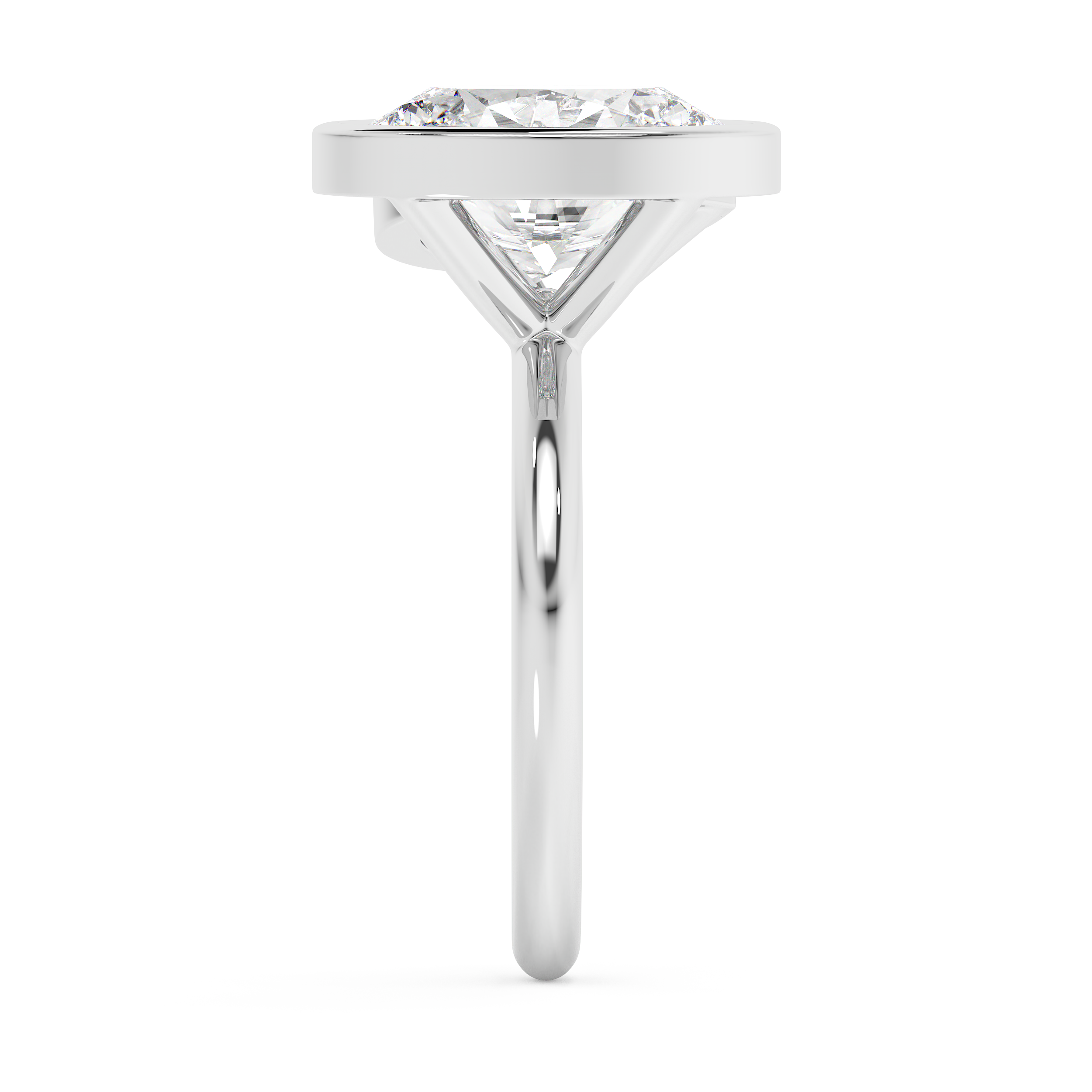 4.25 TCW Oval & Pear Toi Et Moi Bezel Lab Grown Diamond Engagement Ring