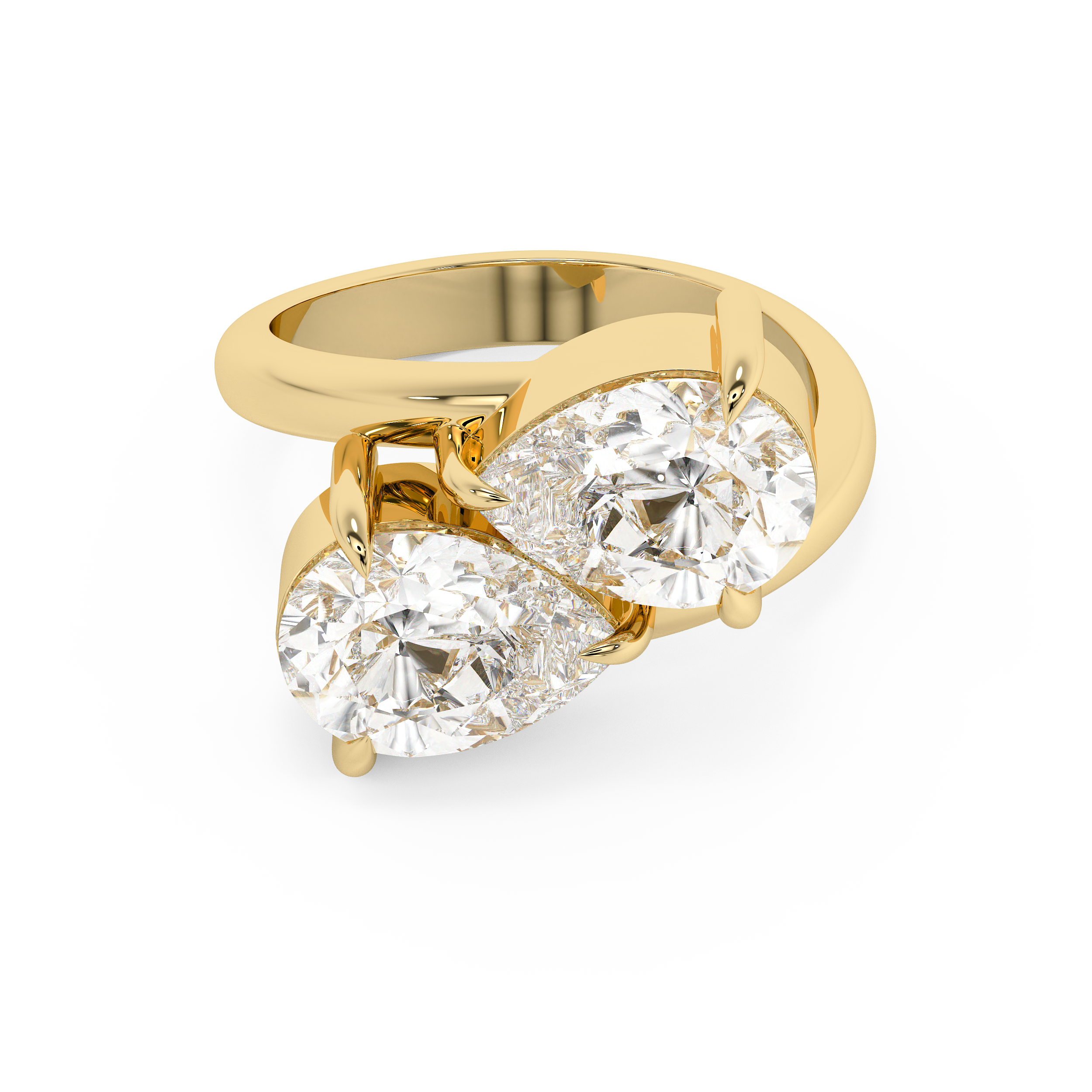 3.75 TCW Pear Toi Et Moi Lab Grown Diamond Engagement Ring