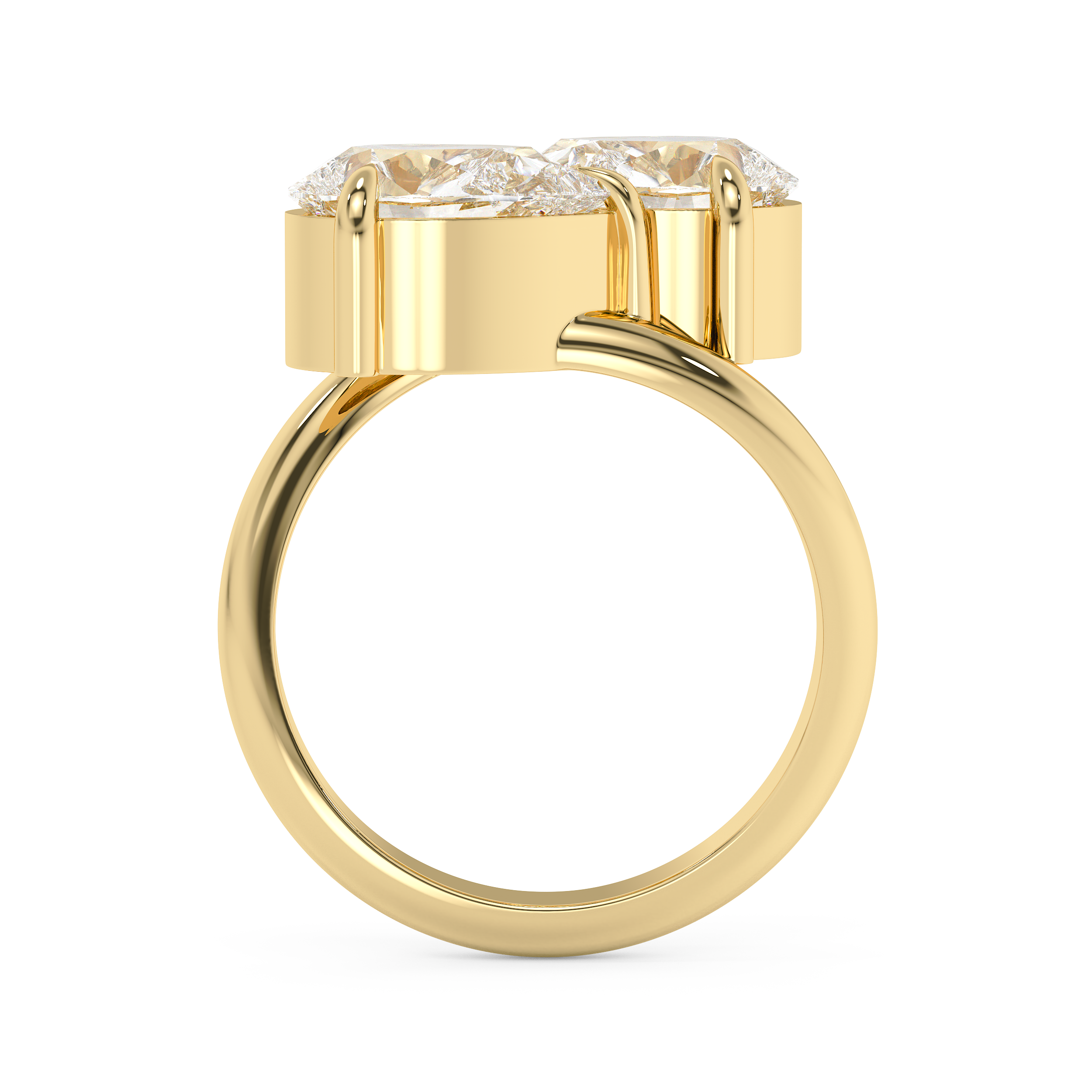 3.75 TCW Pear Toi Et Moi Lab Grown Diamond Engagement Ring