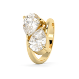 3.75 TCW Pear Toi Et Moi Lab Grown Diamond Engagement Ring