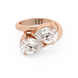 3.75 TCW Pear Toi Et Moi Lab Grown Diamond Engagement Ring