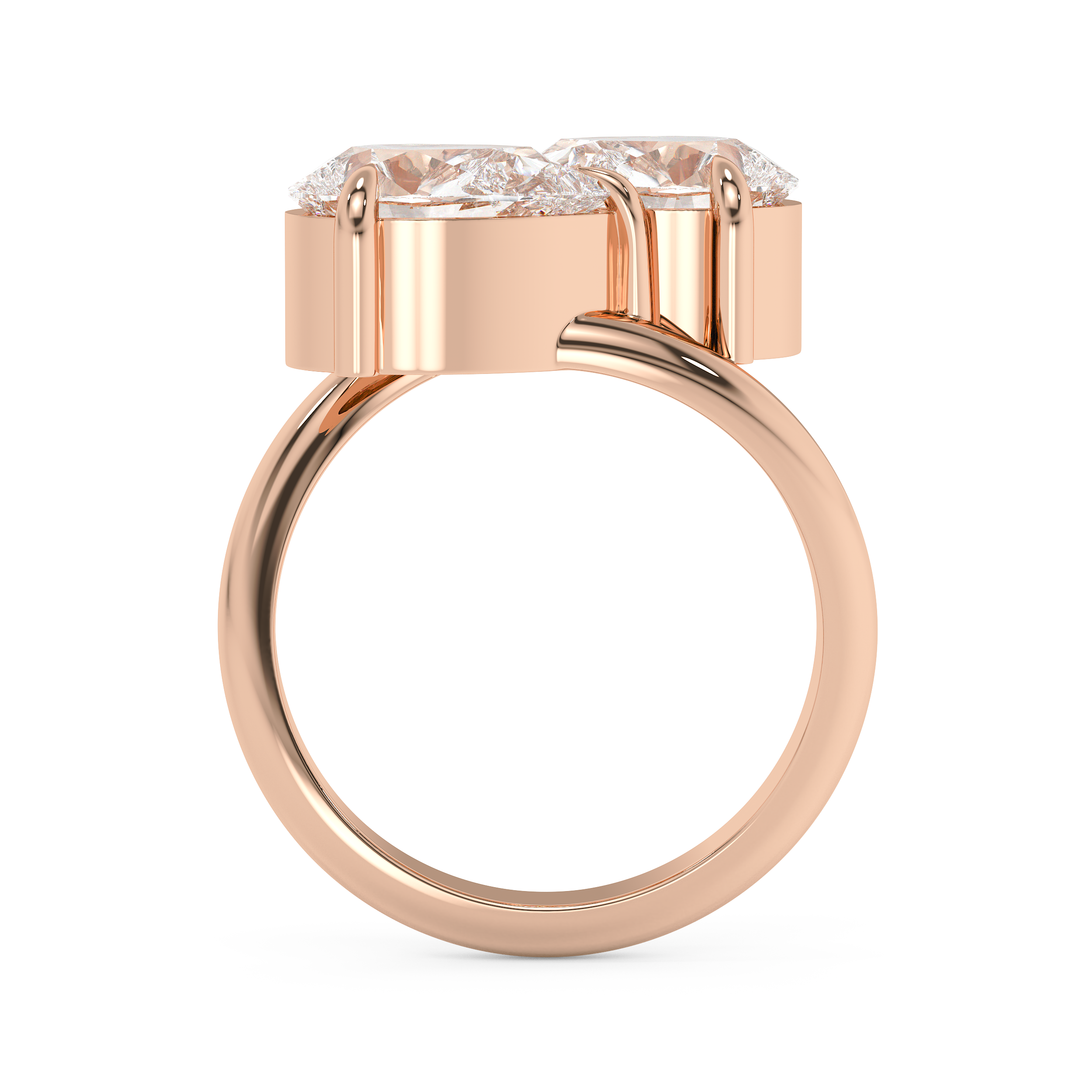 3.75 TCW Pear Toi Et Moi Lab Grown Diamond Engagement Ring