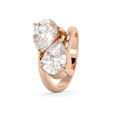3.75 TCW Pear Toi Et Moi Lab Grown Diamond Engagement Ring