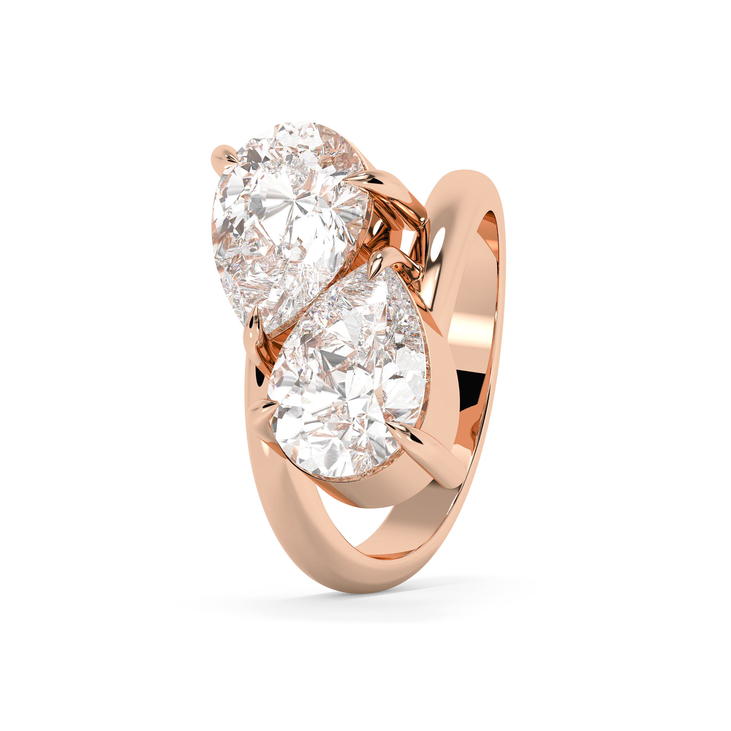 3.75 TCW Pear Toi Et Moi Lab Grown Diamond Engagement Ring