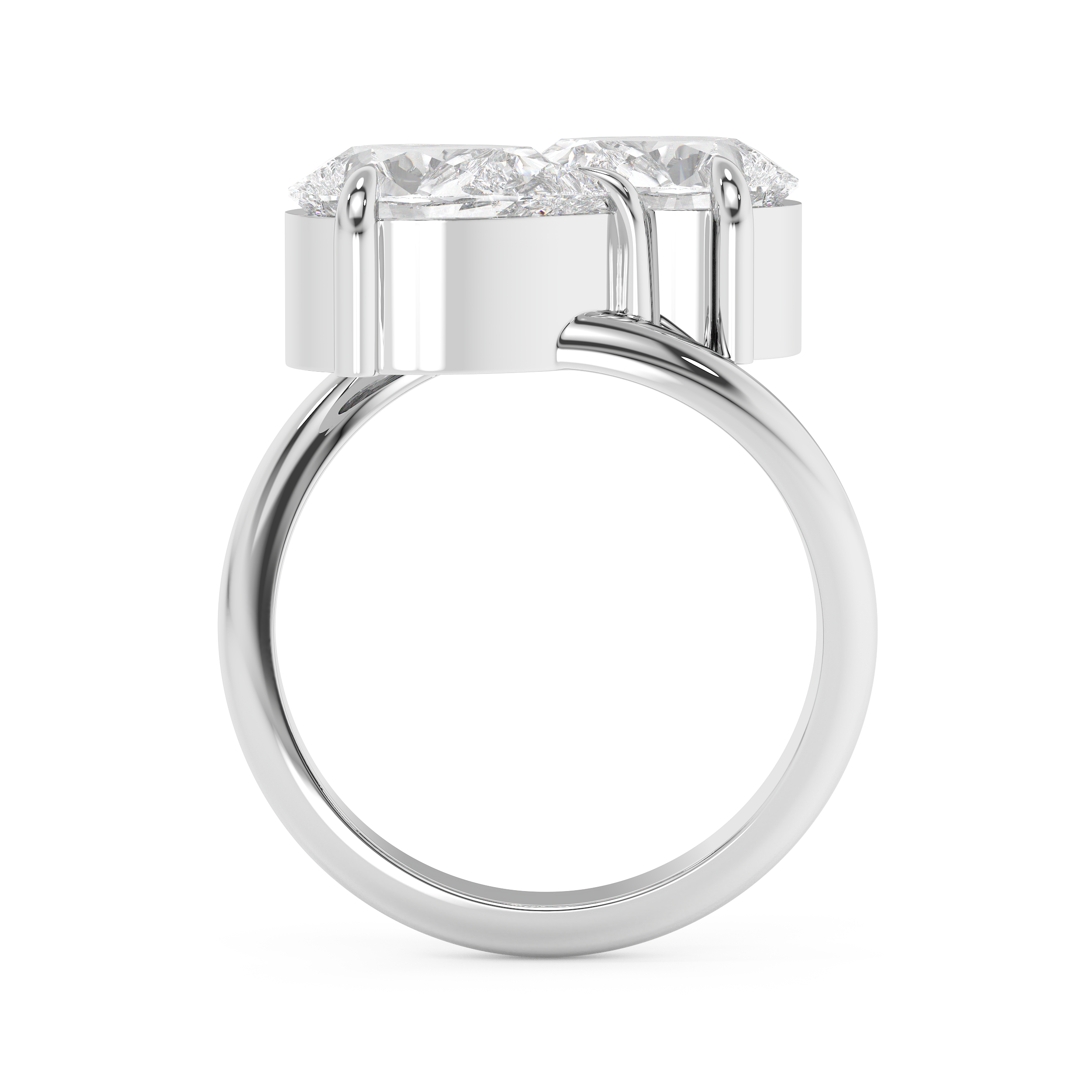 3.75 TCW Pear Toi Et Moi Lab Grown Diamond Engagement Ring