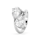 3.75 TCW Pear Toi Et Moi Lab Grown Diamond Engagement Ring
