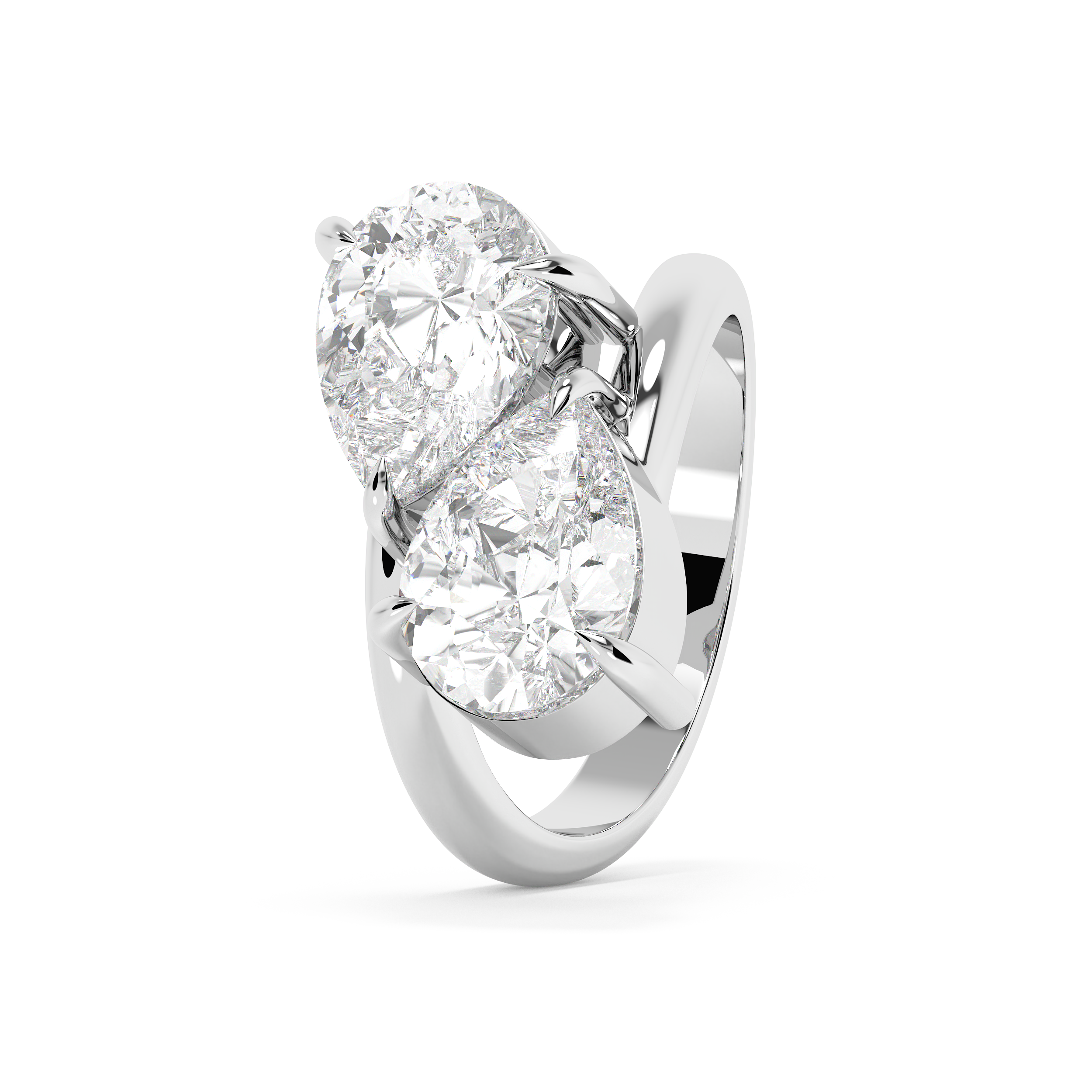 3.75 TCW Pear Toi Et Moi Lab Grown Diamond Engagement Ring