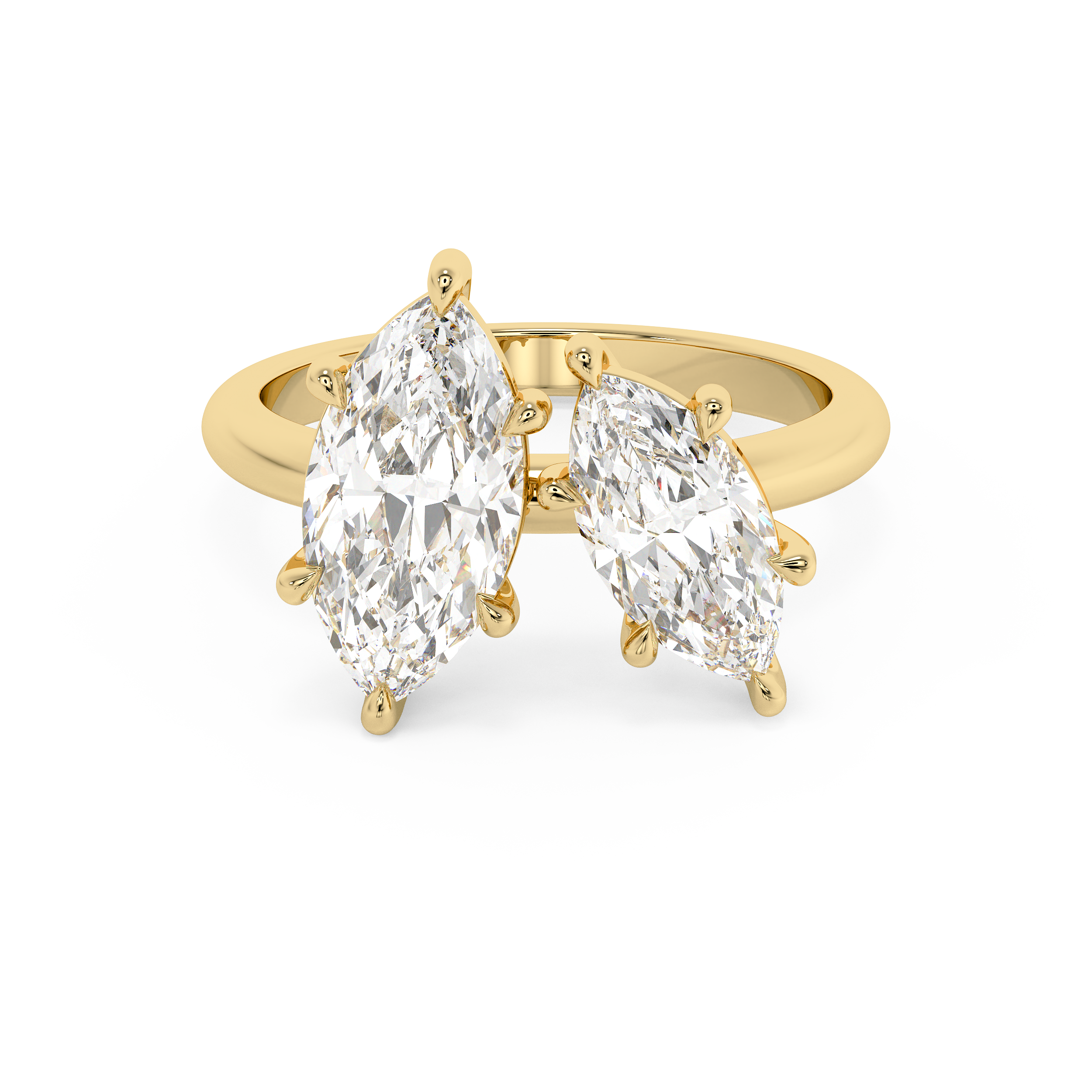 2.25 TCW Marquise Toi Et Moi Lab Grown Diamond Engagement Ring