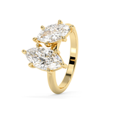 2.25 TCW Marquise Toi Et Moi Lab Grown Diamond Engagement Ring