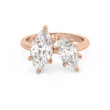 2.25 TCW Marquise Toi Et Moi Lab Grown Diamond Engagement Ring