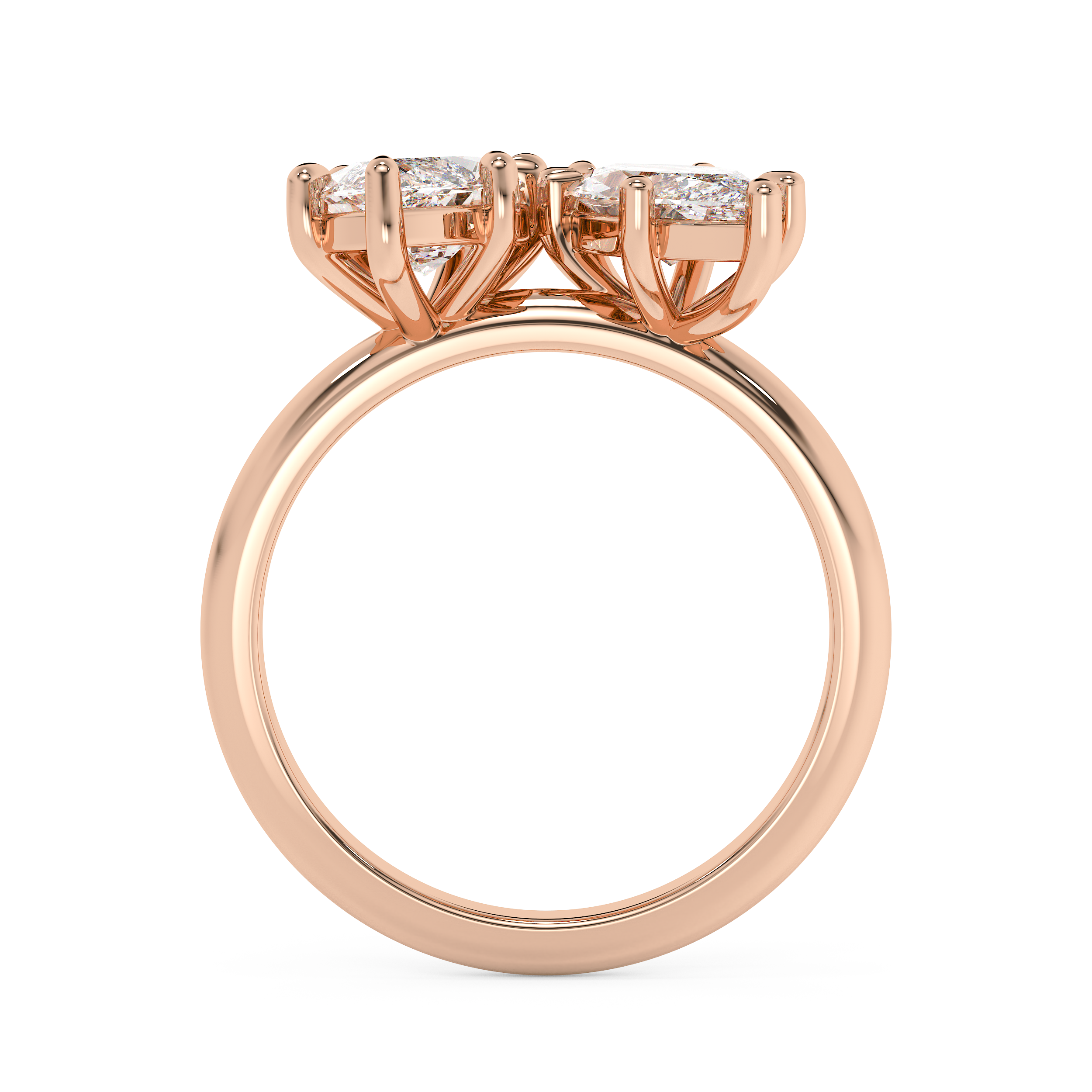 2.25 TCW Marquise Toi Et Moi Lab Grown Diamond Engagement Ring