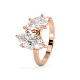 2.25 TCW Marquise Toi Et Moi Lab Grown Diamond Engagement Ring
