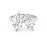 2.25 TCW Marquise Toi Et Moi Lab Grown Diamond Engagement Ring
