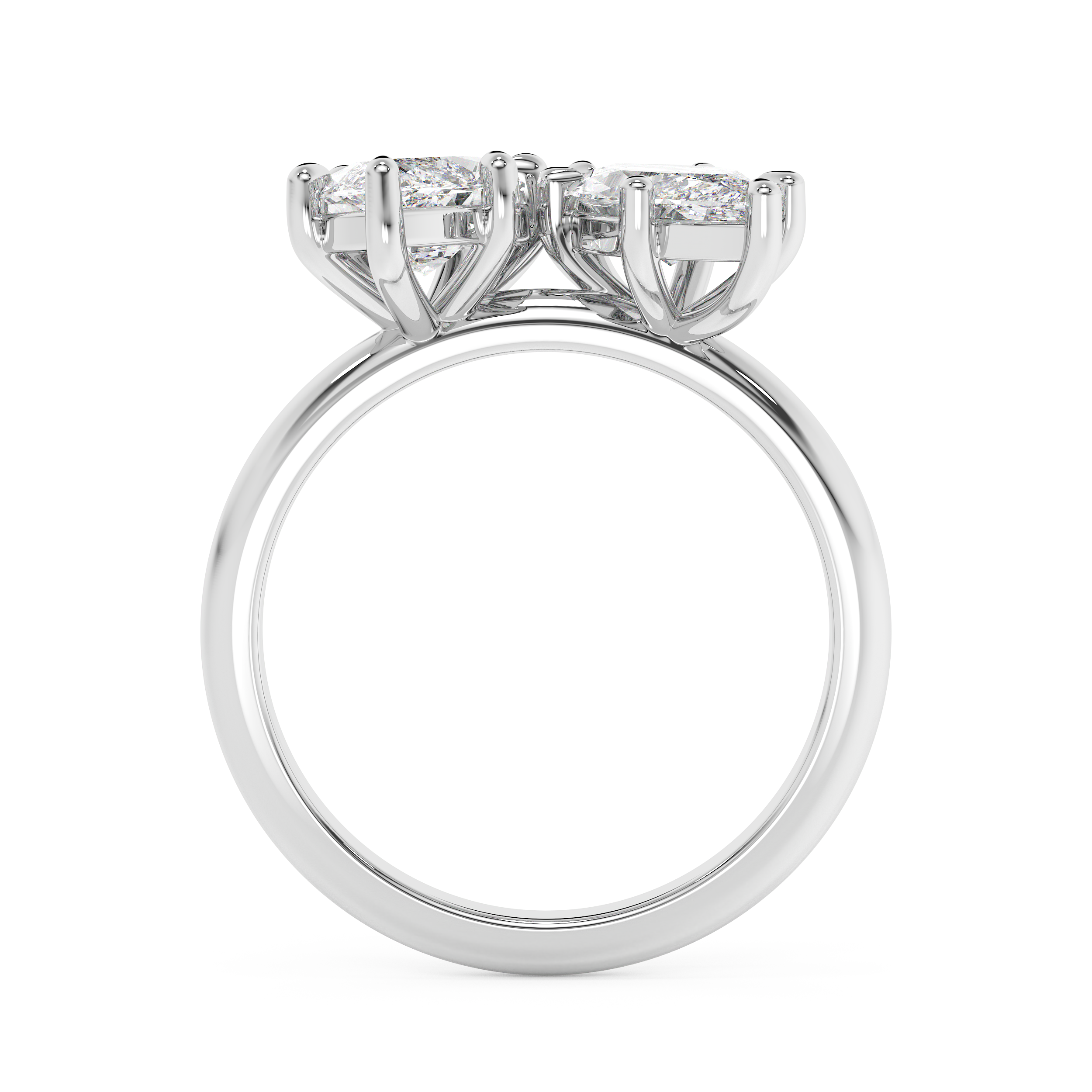 2.25 TCW Marquise Toi Et Moi Lab Grown Diamond Engagement Ring