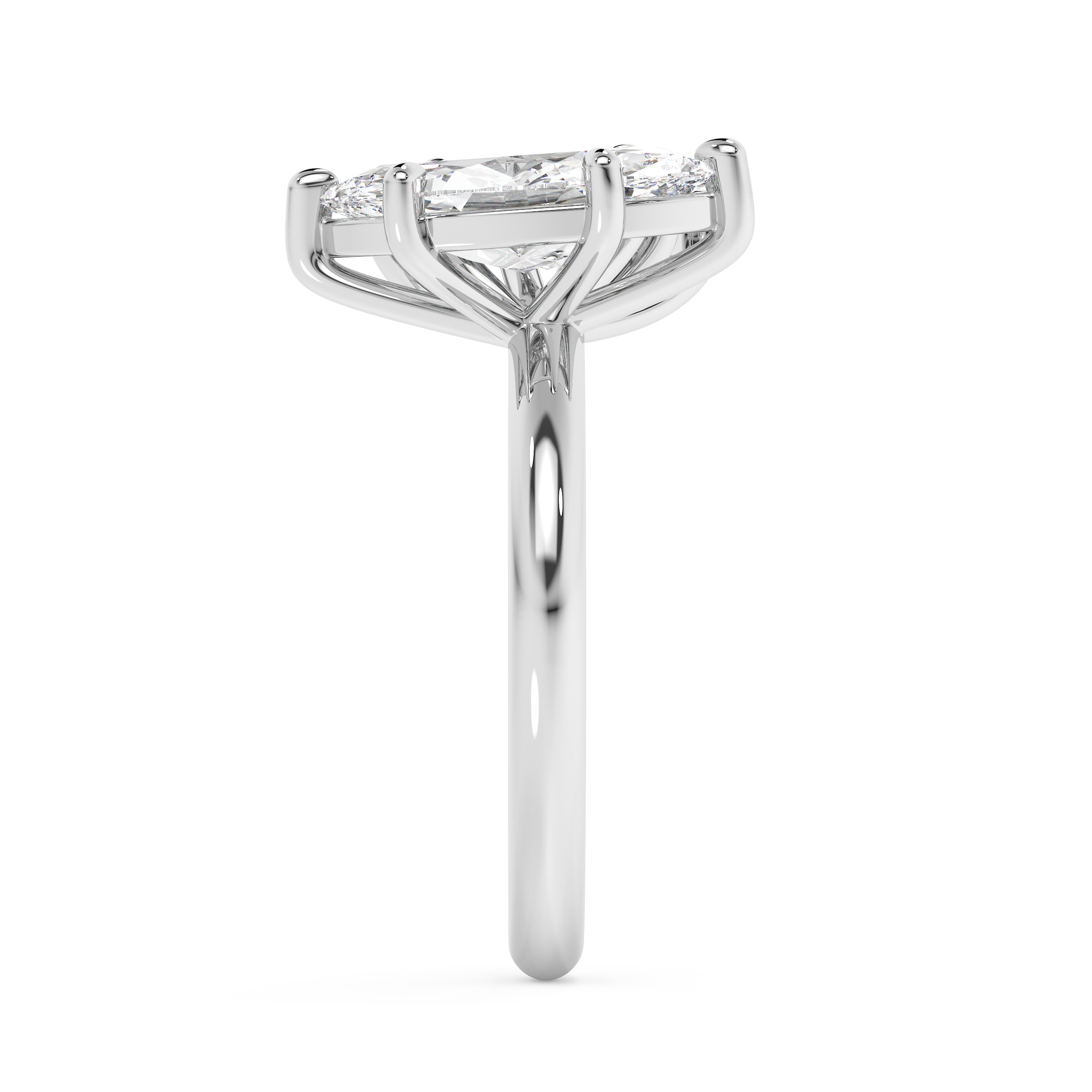 2.25 TCW Marquise Toi Et Moi Lab Grown Diamond Engagement Ring