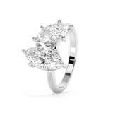 2.25 TCW Marquise Toi Et Moi Lab Grown Diamond Engagement Ring