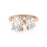 3.5 TCW Oval Toi Et Moi Lab Grown Diamond Engagement Ring