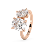 3.5 TCW Oval Toi Et Moi Lab Grown Diamond Engagement Ring