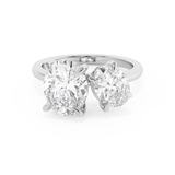 3.5 TCW Oval Toi Et Moi Lab Grown Diamond Engagement Ring