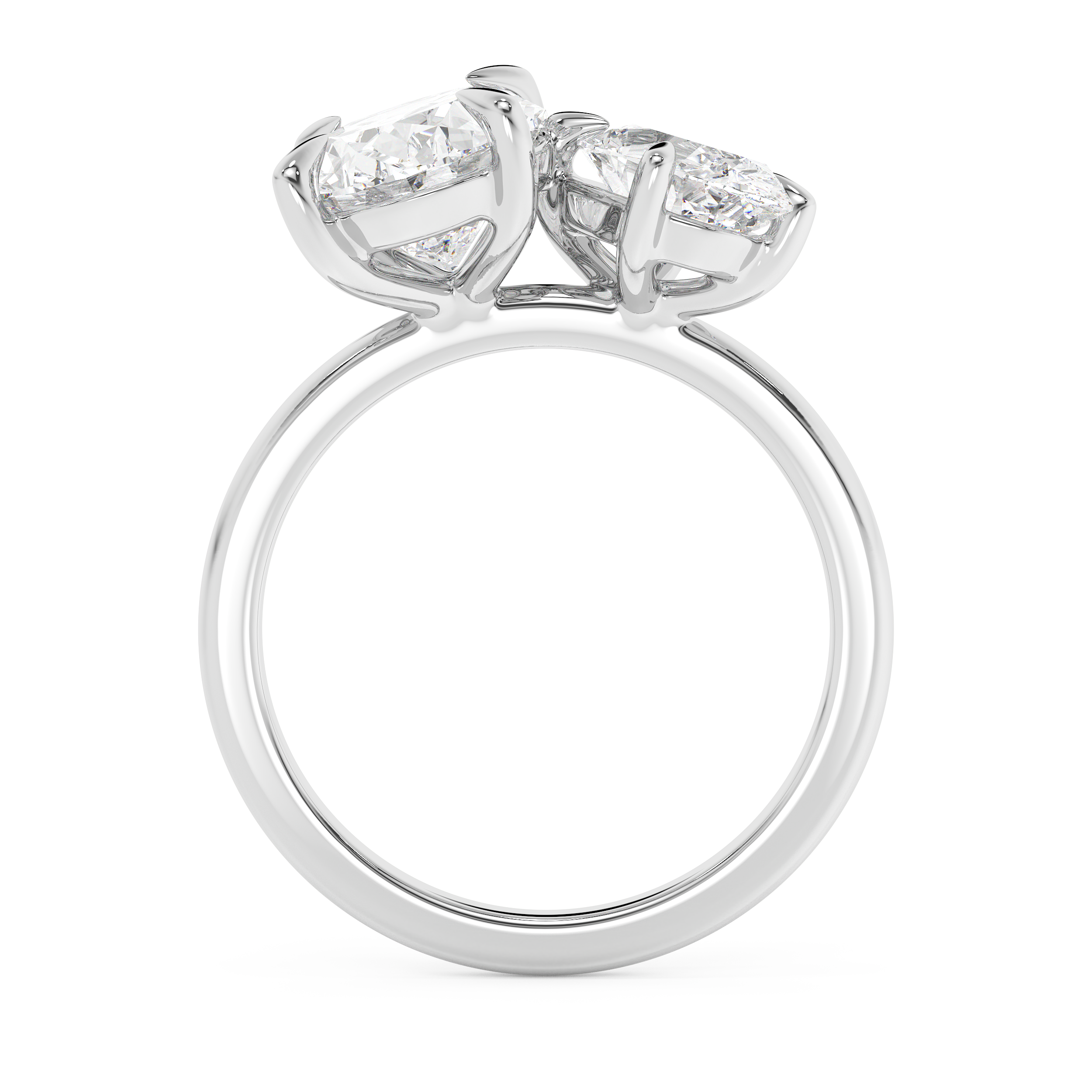 3.5 TCW Oval Toi Et Moi Lab Grown Diamond Engagement Ring