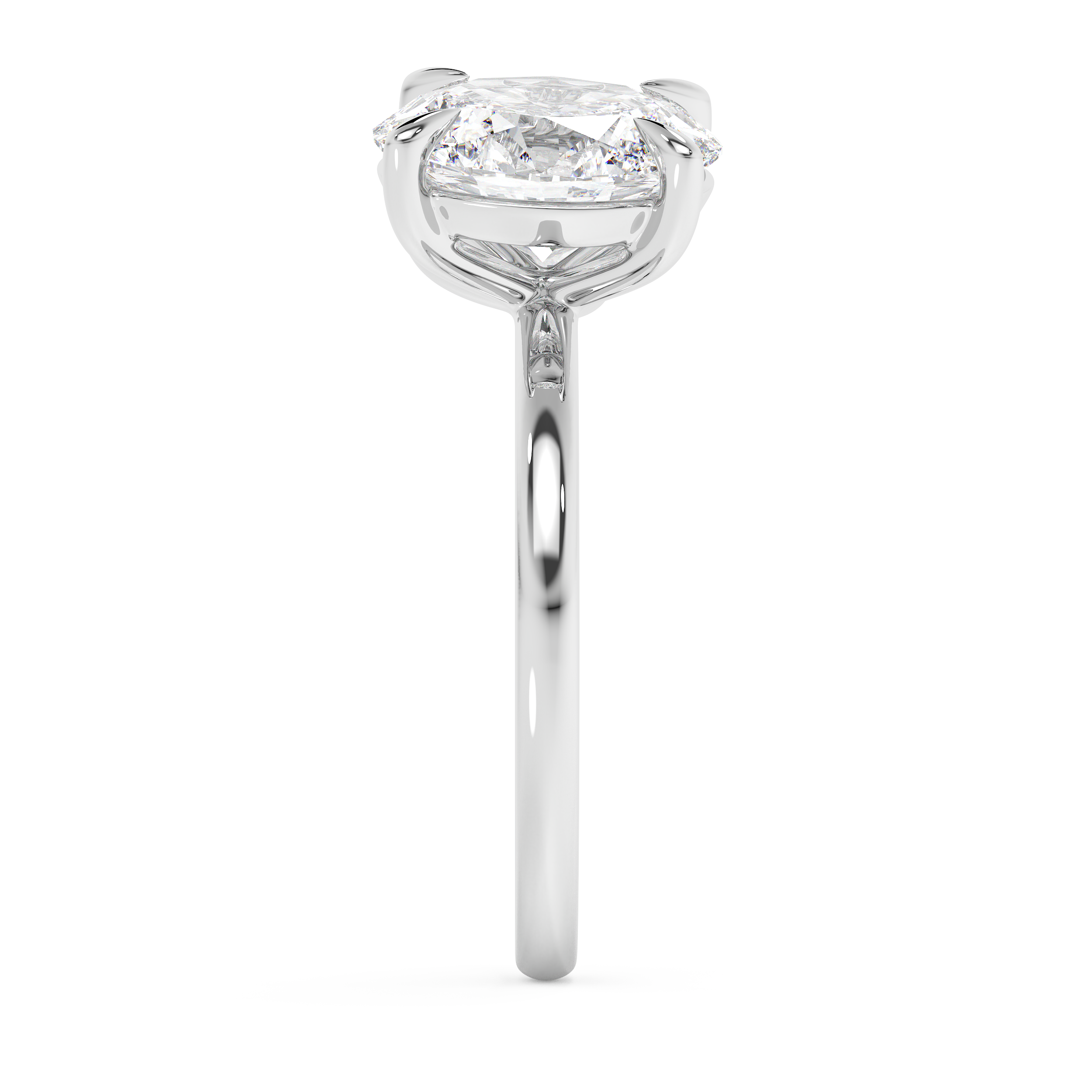 3.5 TCW Oval Toi Et Moi Lab Grown Diamond Engagement Ring