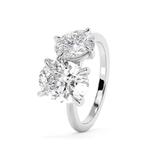 3.5 TCW Oval Toi Et Moi Lab Grown Diamond Engagement Ring